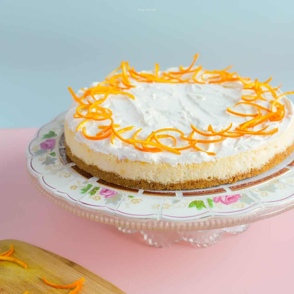 Atomic Orange Cheesecake With Whipped Cream Topping Flour Child