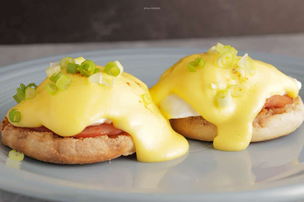 Green Chile Avocado Eggs Benedict - Cooking for Keeps