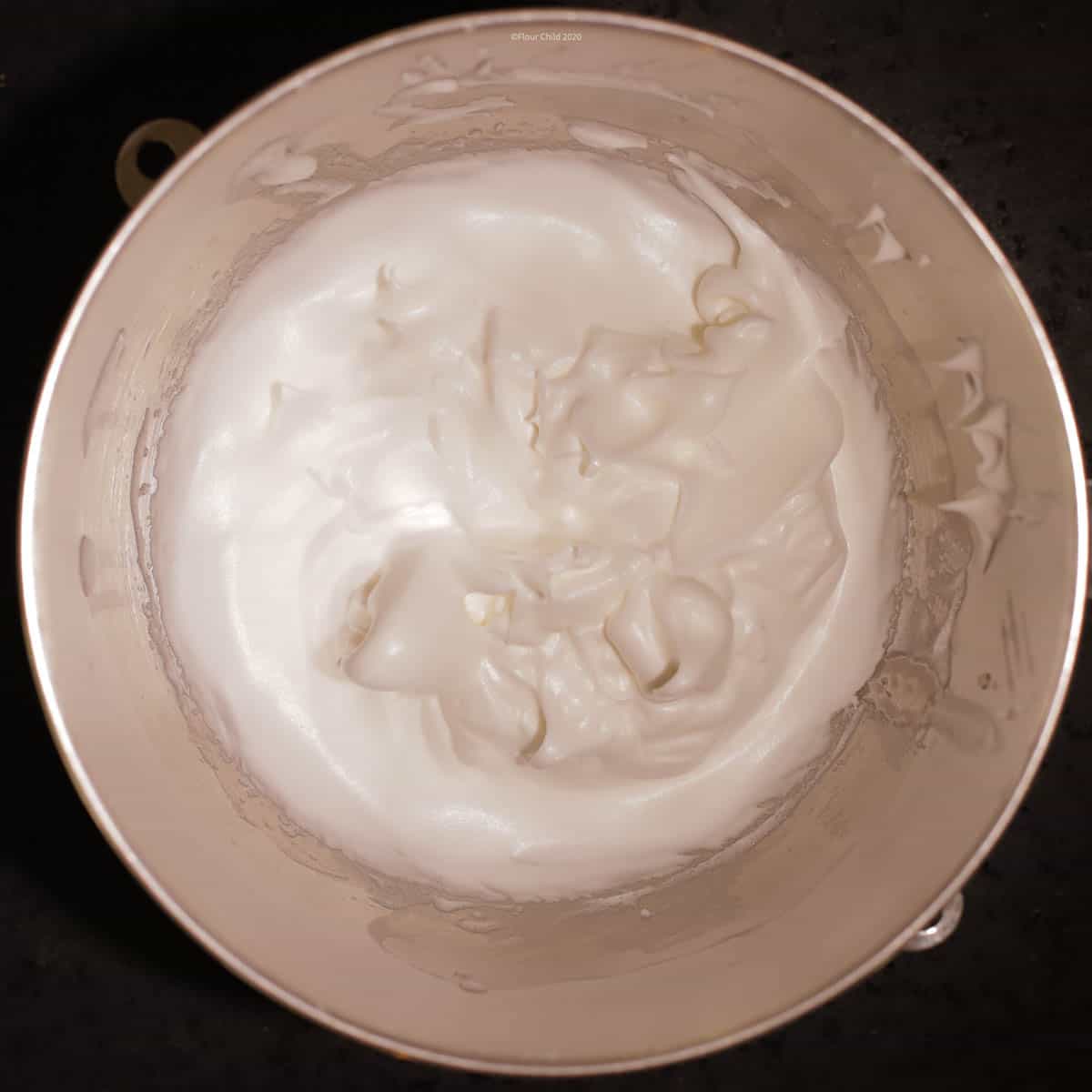 Egg whites with soft peaks