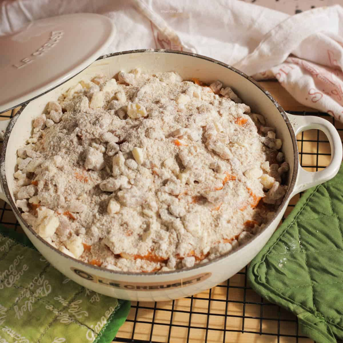sweet potato casserole after topping is added 