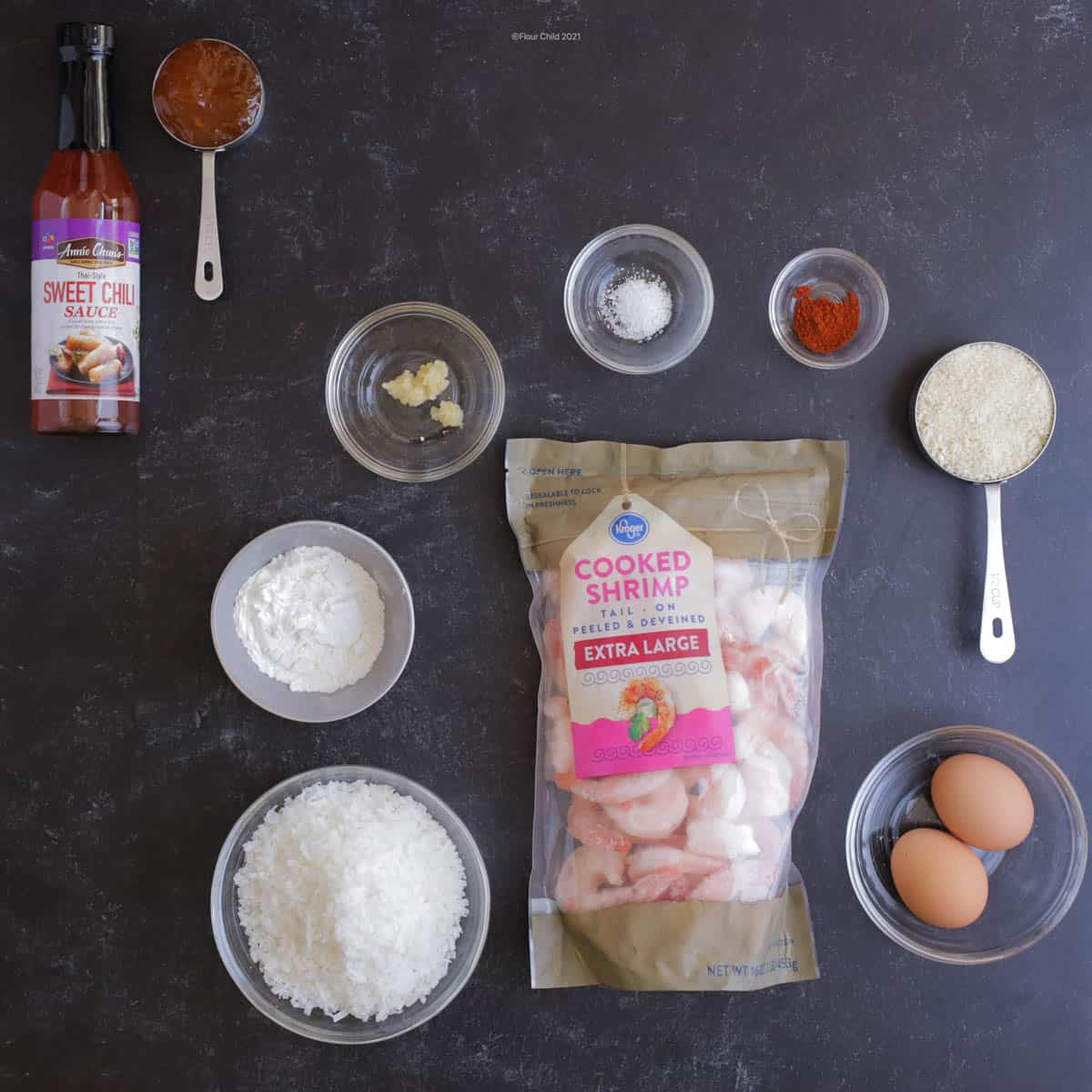 Ingredients for baked coconut shrimp