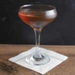 The simple, elegant Manhattan cocktail with Bourbon in a cocktail glass