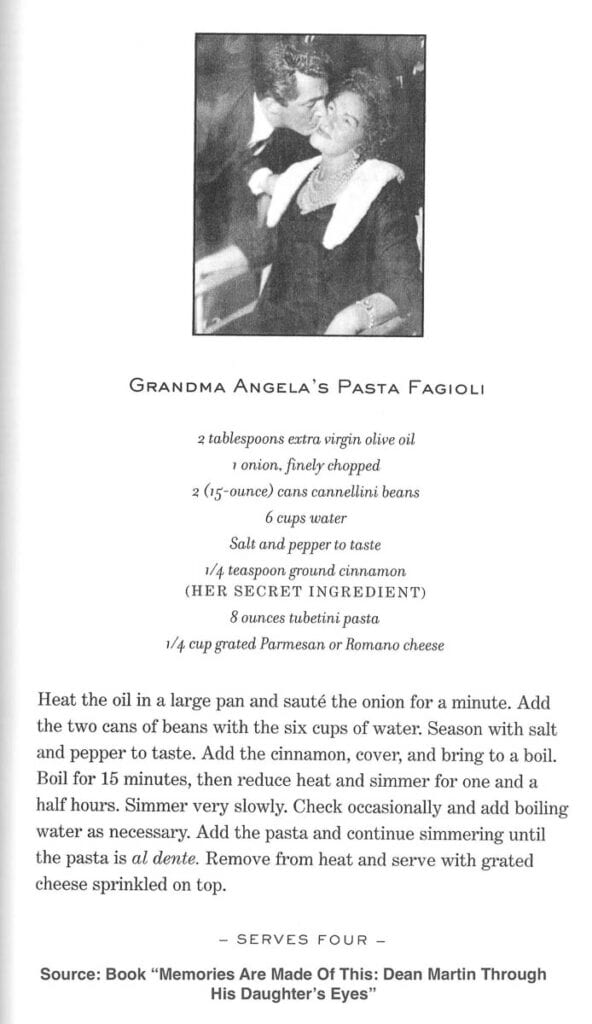 Dean Martin's Favorite Pasta Fagioli Soup Recipe Flour Child