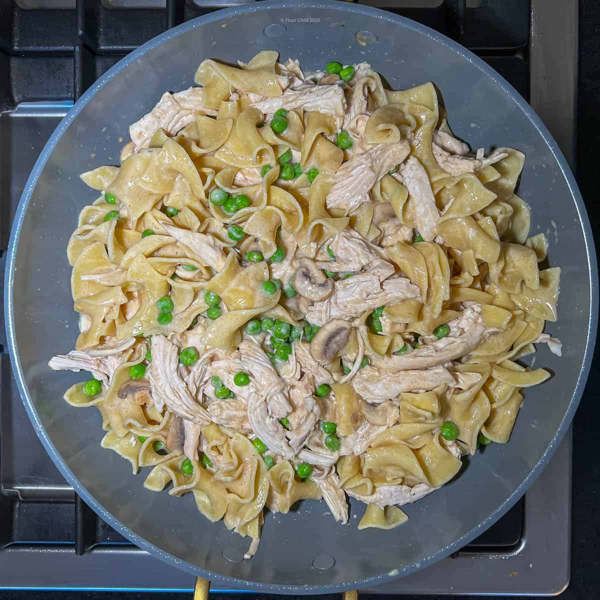 All ingredients mixed together in skillet.